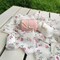 Mybbshower Floral Chiffon Fringe Ribbon 1.5" x 15Yd (3 Rolls *5Yd) for Wedding Invitations, Bridal Bouquets, DIY Tassel Garland Decorations, Gifts Wrapping & Bow Making (Pink White)